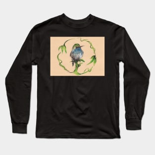 'Tiny'   Hummingbird watercolor painting by Rebecca Rees Long Sleeve T-Shirt